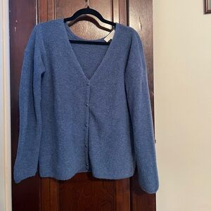 Sézane Barry Cardigan in Washed Blue, size M